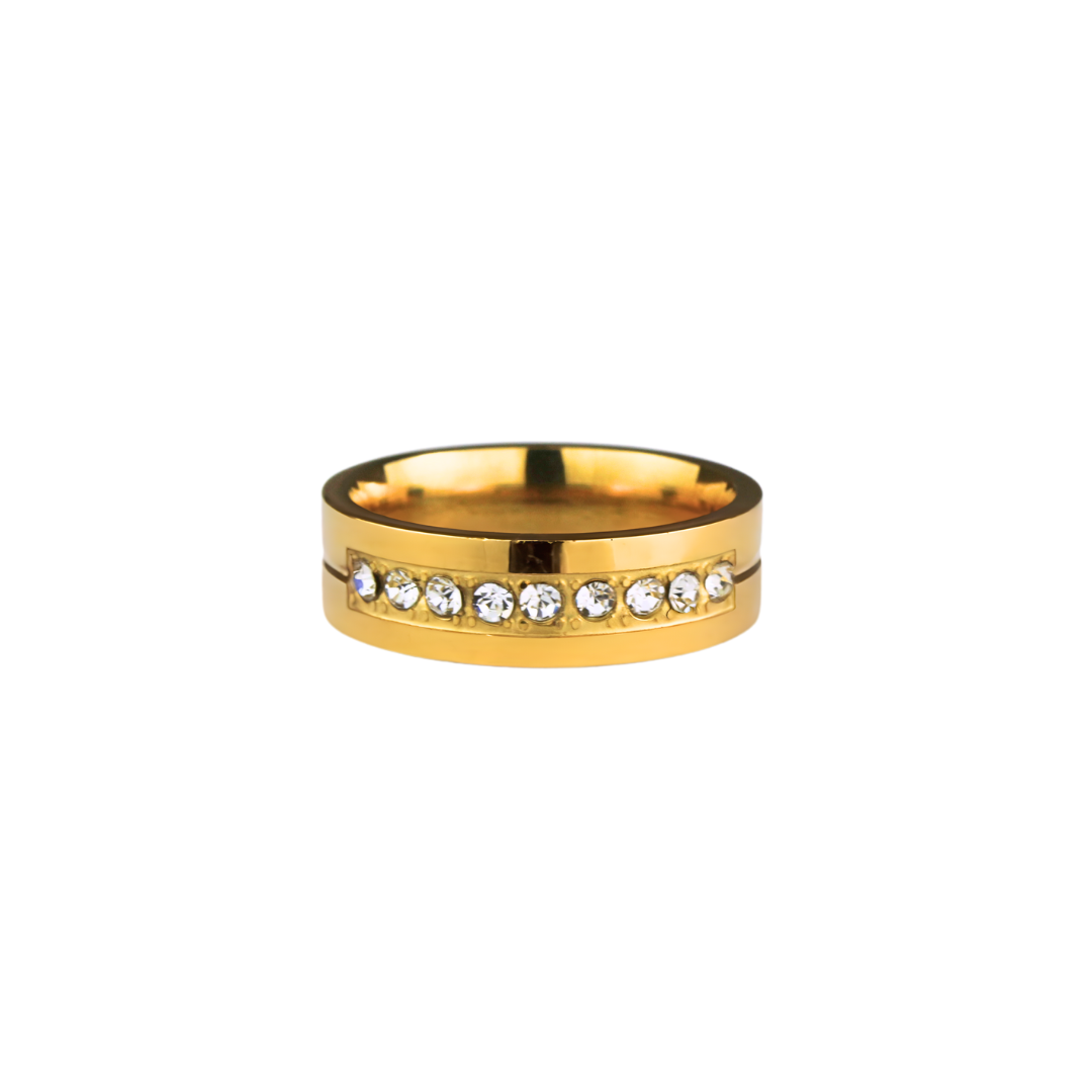 Bond Street Ring - 18K Gold Plated Sterling Silver Waterproof Tarnish-Free Women's Ring with Zircon Gemstones - AURALDN
